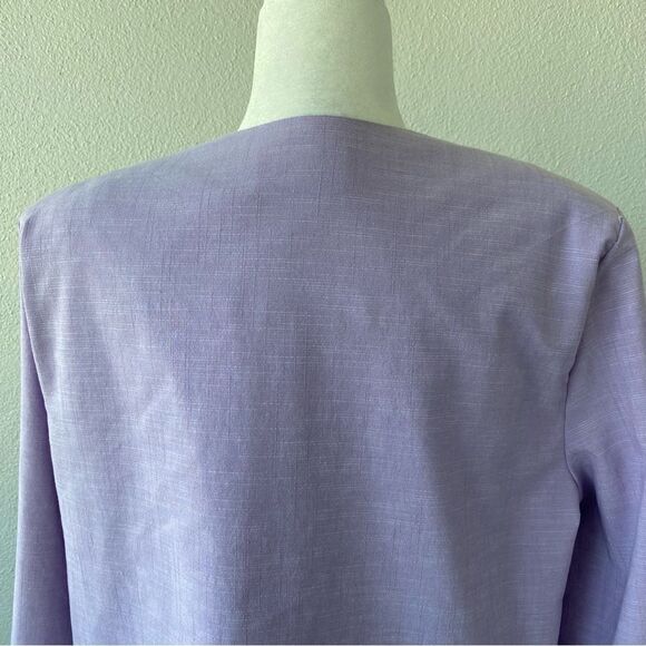 Alfred Dunner Woman’s Open Front Jacket Lilac Beaded SZ 14 - Picture 8 of 15